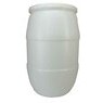 تصویر بشکه پلاستیکی سفید 140 لیتری تسمه فلزی 140 liter white plastic barrel with metal belt