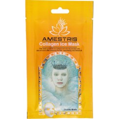 تصویر ماسک ورقه ای دو عددی مدل Collagen مناسب انواع پوست آمستریس Amestris Collagen Ice Mask