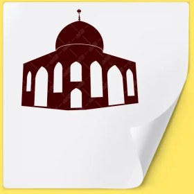 تصویر وکتور سیلوئت گنبد سبز مشهد شیخ محمد مومن 