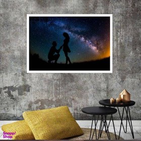 تصویر تابلو بکلیت طرح کهکشان و عاشقانه مدل قاب شاسی W-s8177 