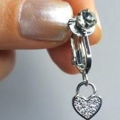 تصویر پیرسینگ فیک ناف ( بدون نیاز به سوراخ کردن ) - قلب طرح قفل 