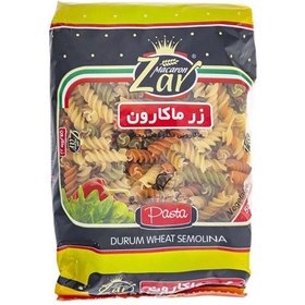 تصویر ماکارونی مخلوط سبزیجات(پیچی رنگی) زر مقدار 500 گرم 