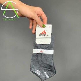 تصویر جوراب زیر قوزک کف حوله ای اسپرت آدیداس‎ - طوسی Adidas sports towel ankle socks