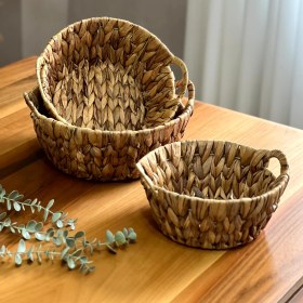 تصویر سبد حصیری گرد دسته دار8219 