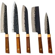 تصویر سرویس 5 پارچه چاقو سر آشپز فولادی 