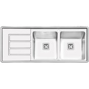 تصویر سینک ظرفشویی توکار ایلیا مدل 2062 دو لگن استیل 