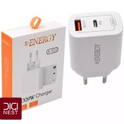 تصویر کلگی فست شارژ ایکس انرژی X-Energy X-520 2Port 3A QC3 PD 20W 