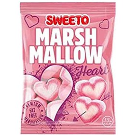 تصویر مارشمالو سویتو Sweeto Marshmallow Hearts با طرح قلب 140 گرم 