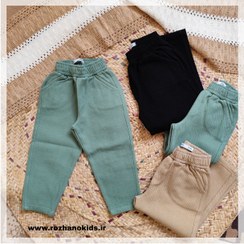 تصویر شلوار بچگانه کتان جین - سبز ماچا / سایز1 