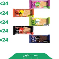 تصویر ویفر 95 گرمی (توت فرنگی, پرتقالی, موزی, کاکائو, کرمی, دارک) درنا – کارتن ۲۴ عددی Dorna Wafers 95g (Strawberry, Orange, Banana, Cocoa, Creamy, Dark) Carton of 24 pcs
