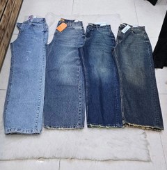 تصویر شلوار نیم بگ جین استار رنگ سورمه ای و آبی 