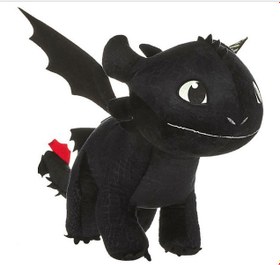 تصویر عروسک اژدهای مشکی JOY TOY Toothless Plüsch Glow-in-the-Dark 60 cm 