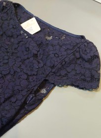 تصویر پیراهن مجلسی گیپور آستین کوتاه دخترانه از برند H&M سوئد 