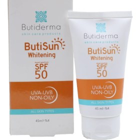 تصویر کرم ضد آفتاب روشن کننده SPF 50 بیوتی درما 45 میلی لیتر Butiderma Whitening SPF 50 Sun Screen 45 Ml