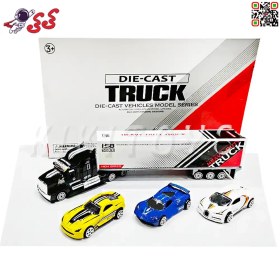 تصویر ماکت تریلی فلزی با ماشین فلزی اسباب بازی DIECAST TRUCK 1005 