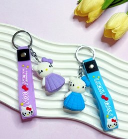 تصویر دسته کلید فانتزی - کیتی آبی 