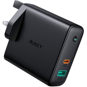 تصویر شارژر 2 پورت آکی PA-B3-BK 65W AUKEY PA-B3-BK 65W Wall charger