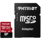 تصویر مموری کارت (رم) پاتریوت (PATRIOT) مدل 64GB MicroSD A1 V30 4K EP 