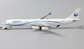 تصویر ماکت هواپیما ایرباس A340-300 هواپیمایی آسمان | Jc Wings 1:400 Airbus A340-300 Aseman 