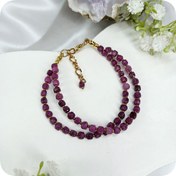 تصویر دستبند یاقوت سرخ دو ردیفه 