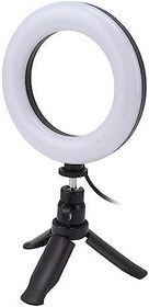 تصویر Selfie Ring Light, Dimmable LED Ring Light 5 Color Temperature Fill Light with Tripod Stand and Clip for Live Streaming Video Conferencing Makeup YouTube, Compatible with Laptop 