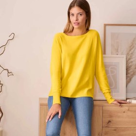 تصویر بلوز بافت زرد زنانه چیبو 