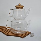 تصویر کتری قوری پیرکس درب بامبو 