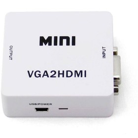 تصویر تبدیل HDMI to VGA مینی باکس رویال Mini HDMI2 VGA ROYAL