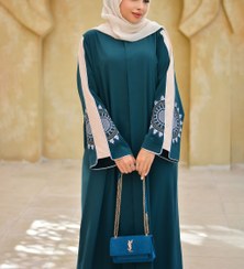 تصویر مانتو عبایی خورشید جنس کرپ سایز فری تا ۵۲ 