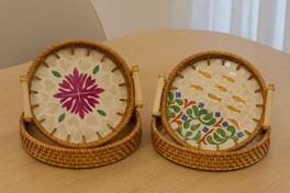 تصویر سینی پذیرایی گرد دسته دار پاپا 