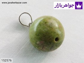 تصویر گردنبند سنگ جاسپر زیبا همراه بند چرمی کد 152576 