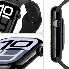 تصویر ساعت هوشمند اپل مدل HK10 Mini Plus با بند سیلیکونی 