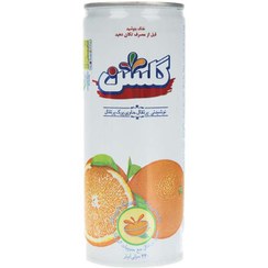 تصویر آبمیوه قوطی پالپ دار پرتقال 240cc گلشن 