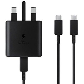 تصویر شارژر دیواری سامسونگ مدل EP-TA845 45W به همراه کابل USB-C شارژر موبایل شارژر دیواری سامسونگ EP-TA845 45W مشکی