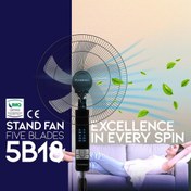 تصویر پنکه ایستاده فلامینگو مدل 5B18 با ۵ پره و ریموت 