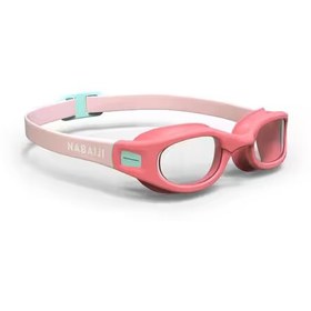 تصویر عینک شنا نابایجی - دکتلون Nabaiji Swimming Goggles - Small Size - Pink/Turquoise - Transparent Lenses - Soft 