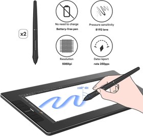 تصویر تبلت طراحی ویک VEIKK Drawing Tablet مدل VK1200 - ارسال 15 الی 20 روز کاری 