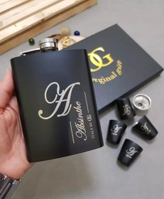 تصویر بطری جیبی مشکی مات ابسنت Absinthe matte black pocket bottle