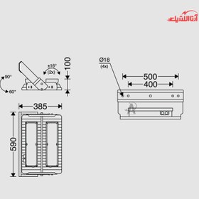 تصویر پرژکتور 400 وات LED (IP66) با نور متقارن تیز و متوسط مدل گلکسی برند مازی نور 