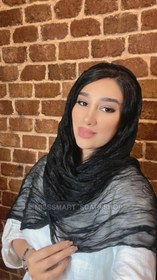 تصویر شال حریر مشکی 