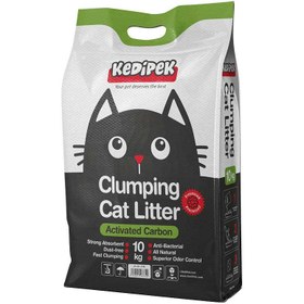 تصویر خاک گربه کلامپینگ کربن اکتیو برند کدیپک وزن 10 کیلوگرم Kedipek Clumping Cat Litter Activated Carbon 10Kg