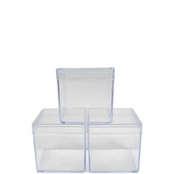 تصویر باکس کریستالی شفاف ۵x۵x۵ مناسب گیفت و هدیه از جنس پلاستیک فشرده 