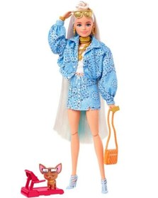 تصویر عروسک باربی اکسترا با دستمال سر بلوند برند mattel Barbie Extra Doll with Bandana Blonde