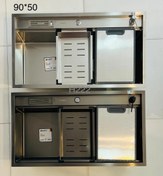 تصویر سینک ظرفشویی هوادیایو ۹۰ سانت استیل ضدخش گرید A 