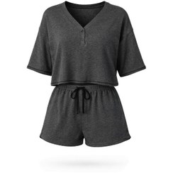 تصویر ست بلوز و شورتک کبریتی ریژان RIJAN کد 040102 طوسی تیره - جزیره آدا 