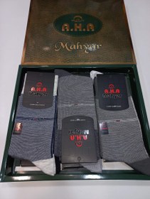 تصویر جوراب مهیار طرح دار (AHA) جنس اعلاء ساقدار مردانه men mahyar aha long socks