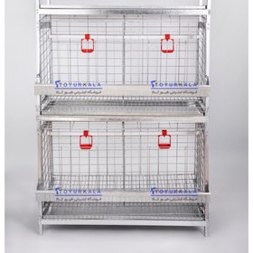 تصویر قفس مرغ تخمگذار 2 طبقه طیوران سازه 