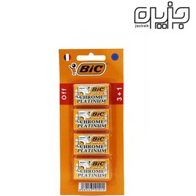 تصویر تیغ یدک Bic کروم پلاتینیوم 3+1 بسته 