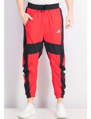 تصویر شلوار ج jogging مردانه با فیت معمولی، قرمز و سیاه برند Adidas Men Regular Fit Jogging Pants, Red and Black