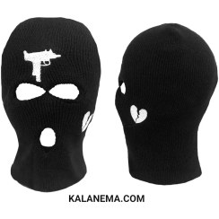 تصویر فیس ماسک گنگ مشکی مدل سه سوراخه 